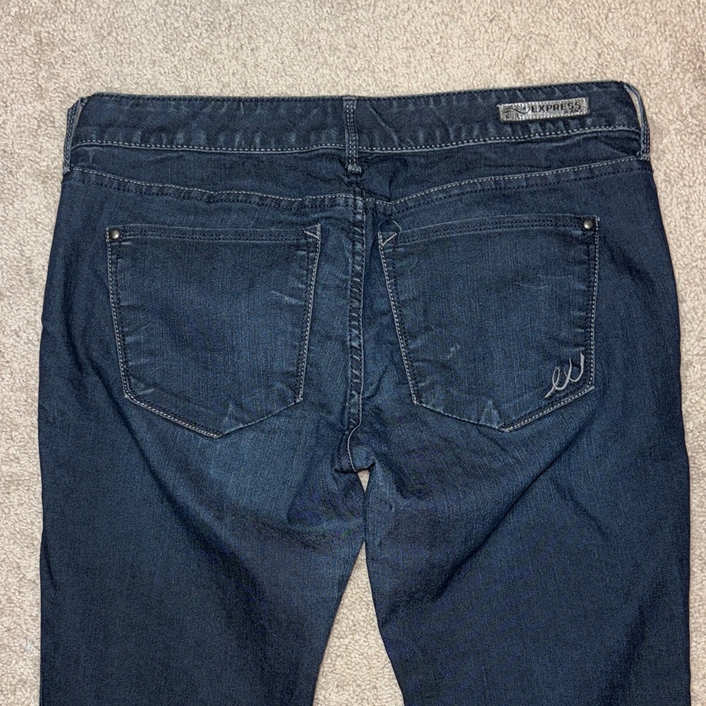 Express Stella Skinny Regular Fit Low Rise Dark Wash Stretch Denim Jeans 10 R - Picture 5 of 6